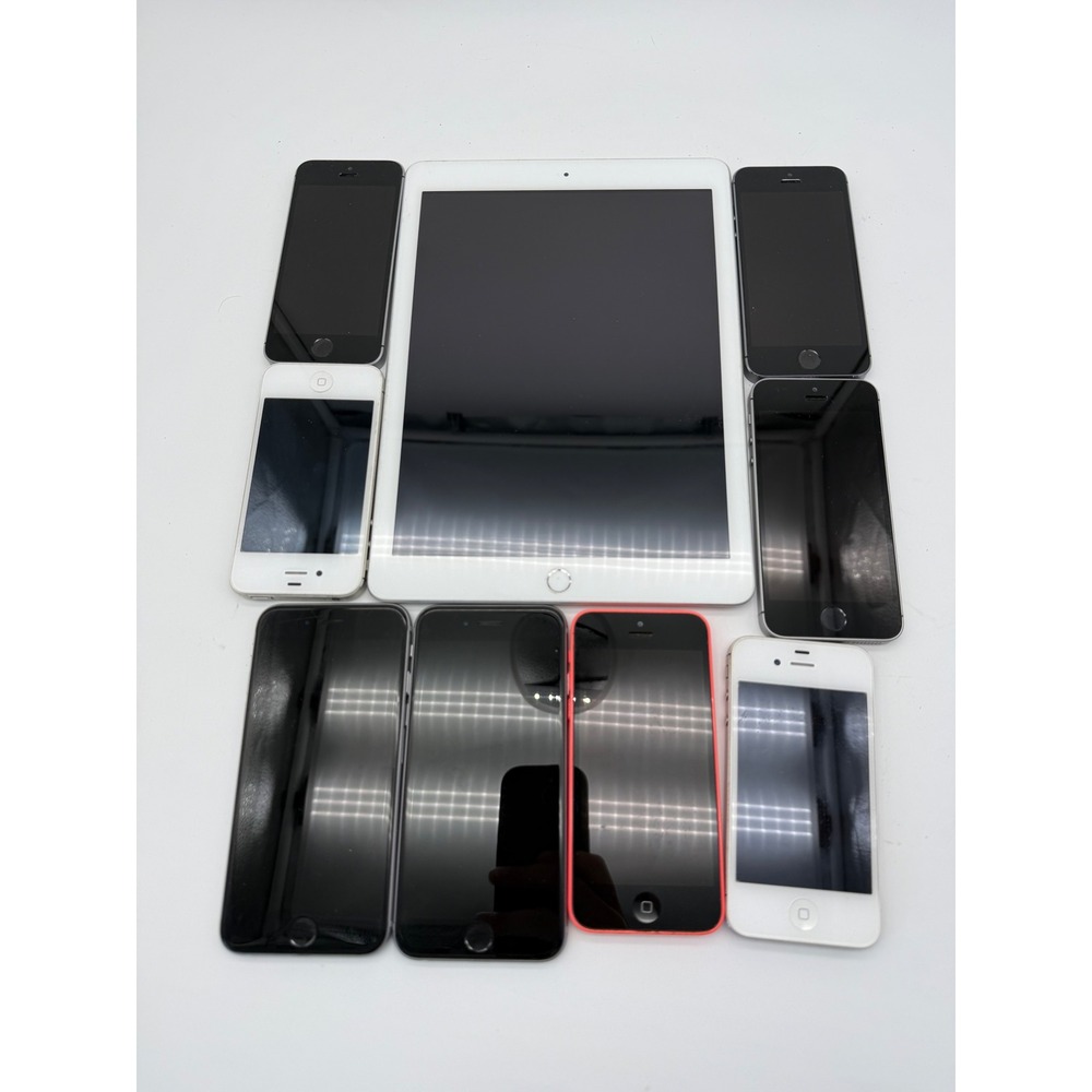 Apple iPhone iPad Lot 9 Devices Untested For Parts iPhone SE 6s 5c 4s iPad